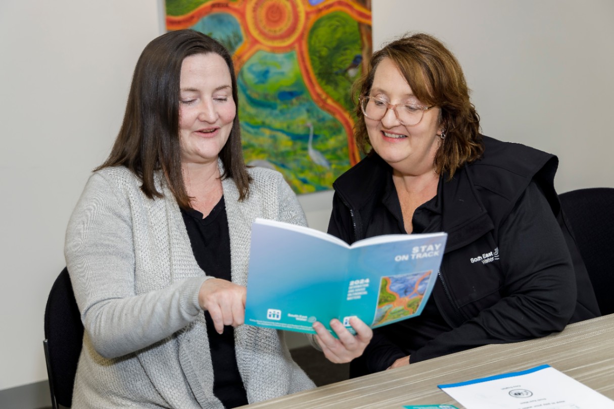 CNCISS Financial Counsellor Coordinator Lisa Hansen, South East Water Customer Affordability Manager Nerida Casey.