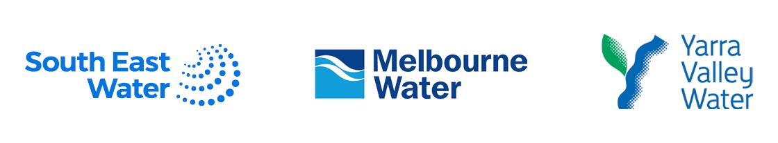 Image showing the logos of South East Water, Melbourne Water and Yarra Valley water