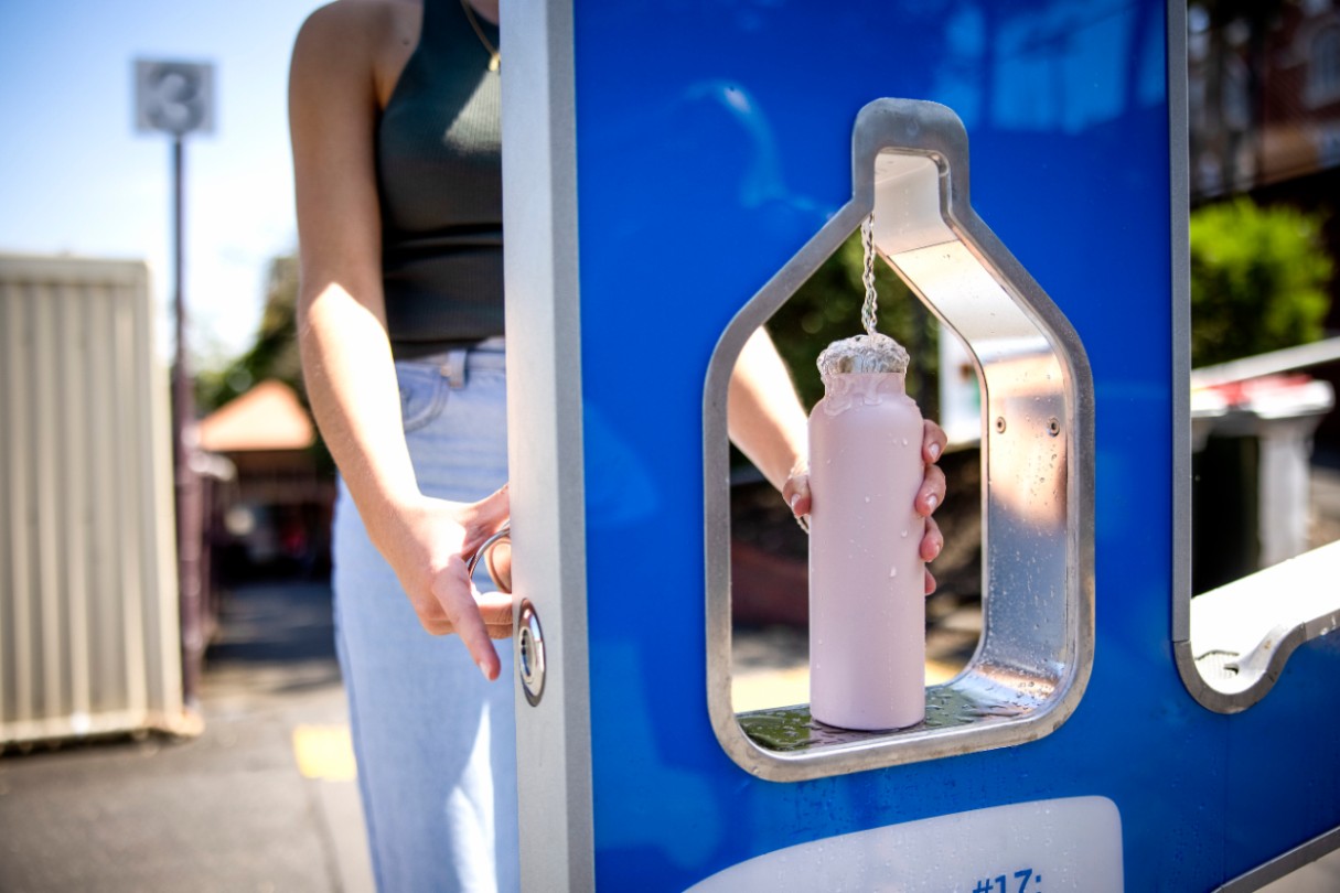 Filling up a water bottle as a Choose Tap location