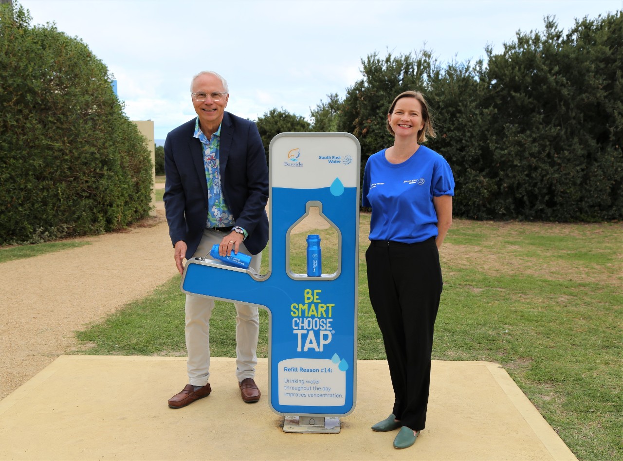 South East Water and Bayside City Council have again teamed up to make it easier for residents and visitors to choose tap water over bottled, with two new water bottle refill stations installed along the Bay Trail.