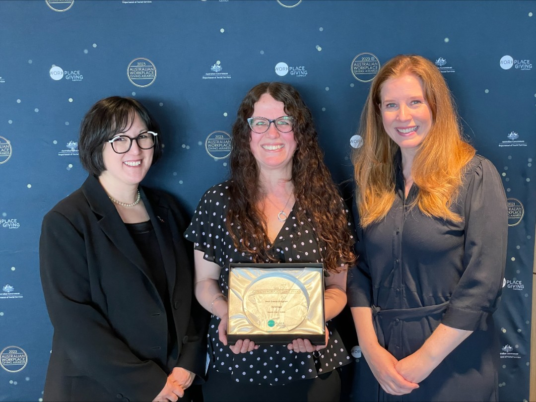 Workplace Giving Australia has awarded South East Water a Workplace Giving Award in the ‘Best Grants Program’ category for its annual Community Grants Program.