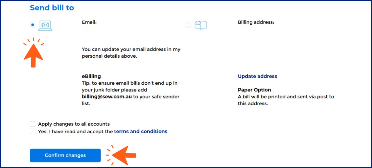 Screenshot from the self-service environment highlighting where to go.